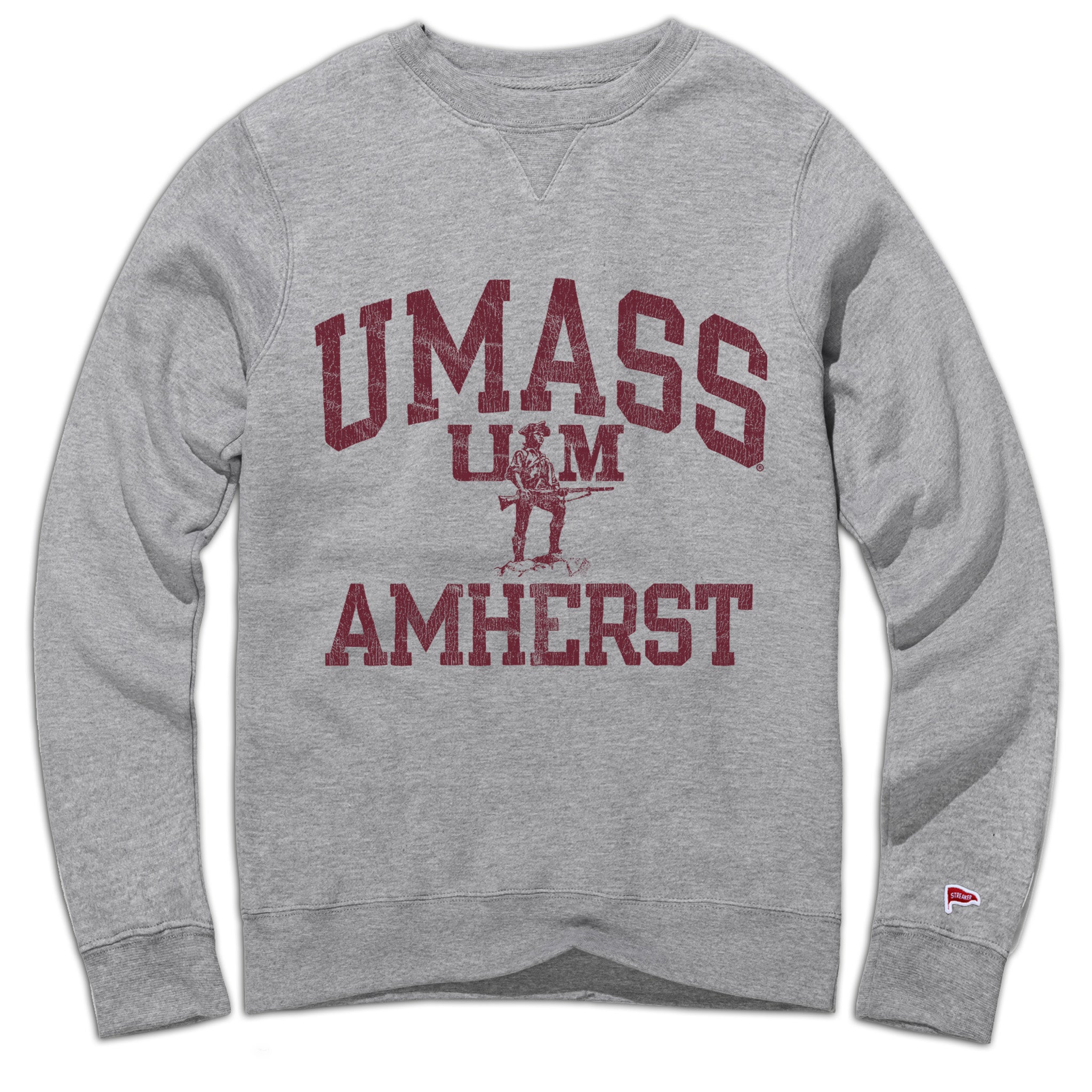 UMass Vintage Campus Crewneck Sweatshirt Streaker Sports