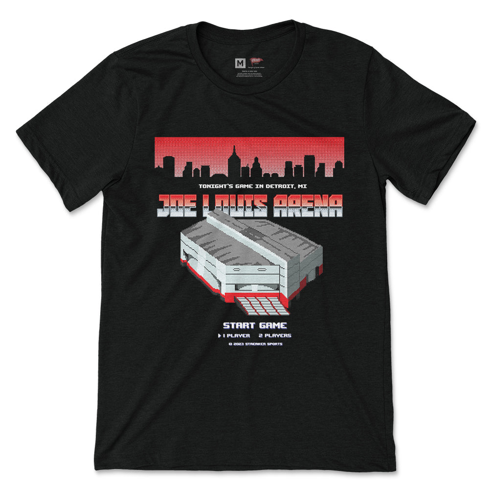 Streaker Sports Joe Louis Arena 8 Bit Tee Relive Historic Moments in Retro Style