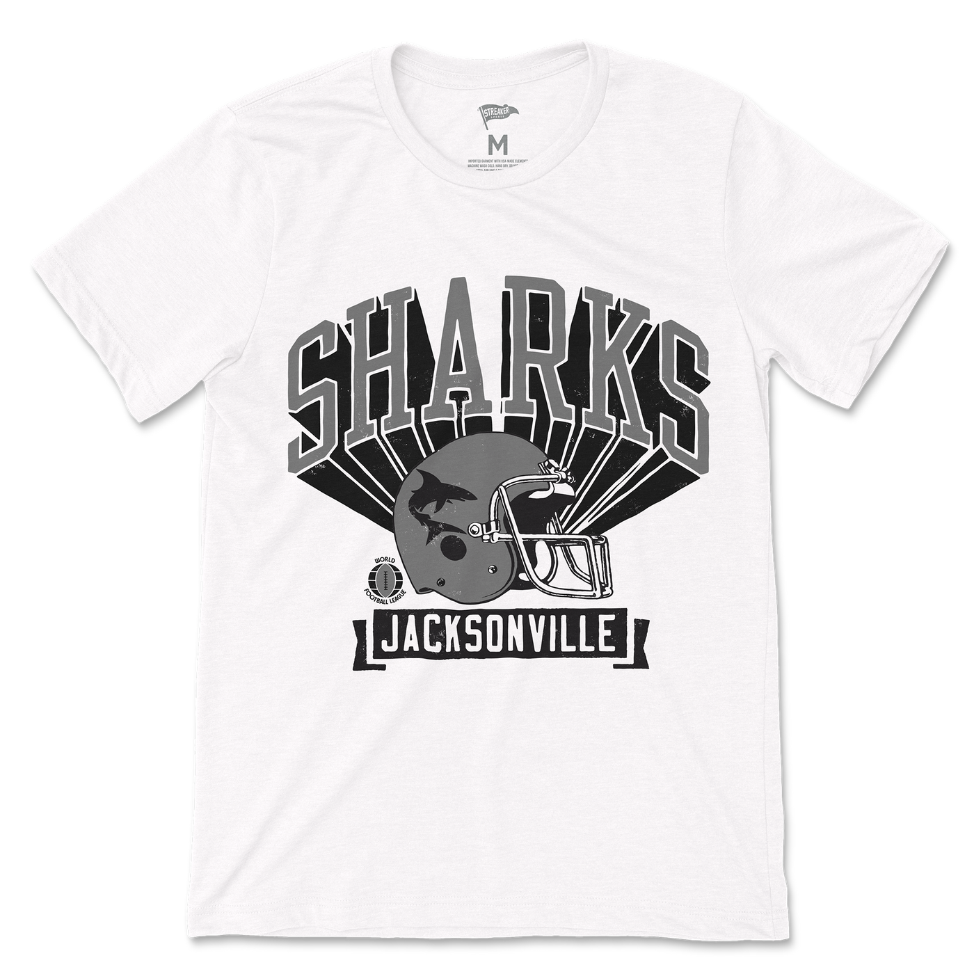 1974 Jacksonville Sharks Retro Helmet Tee