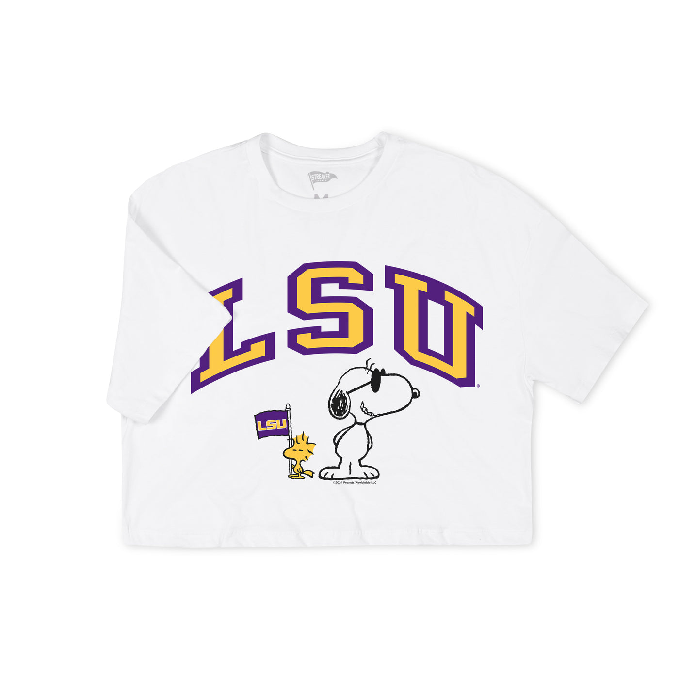 Peanuts x LSU Joe College Women's Crop Tee