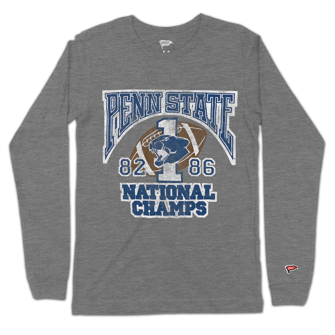 Streaker Sports Penn State Vintage Football Champs Long Sleeve College Vault Exclusive Large