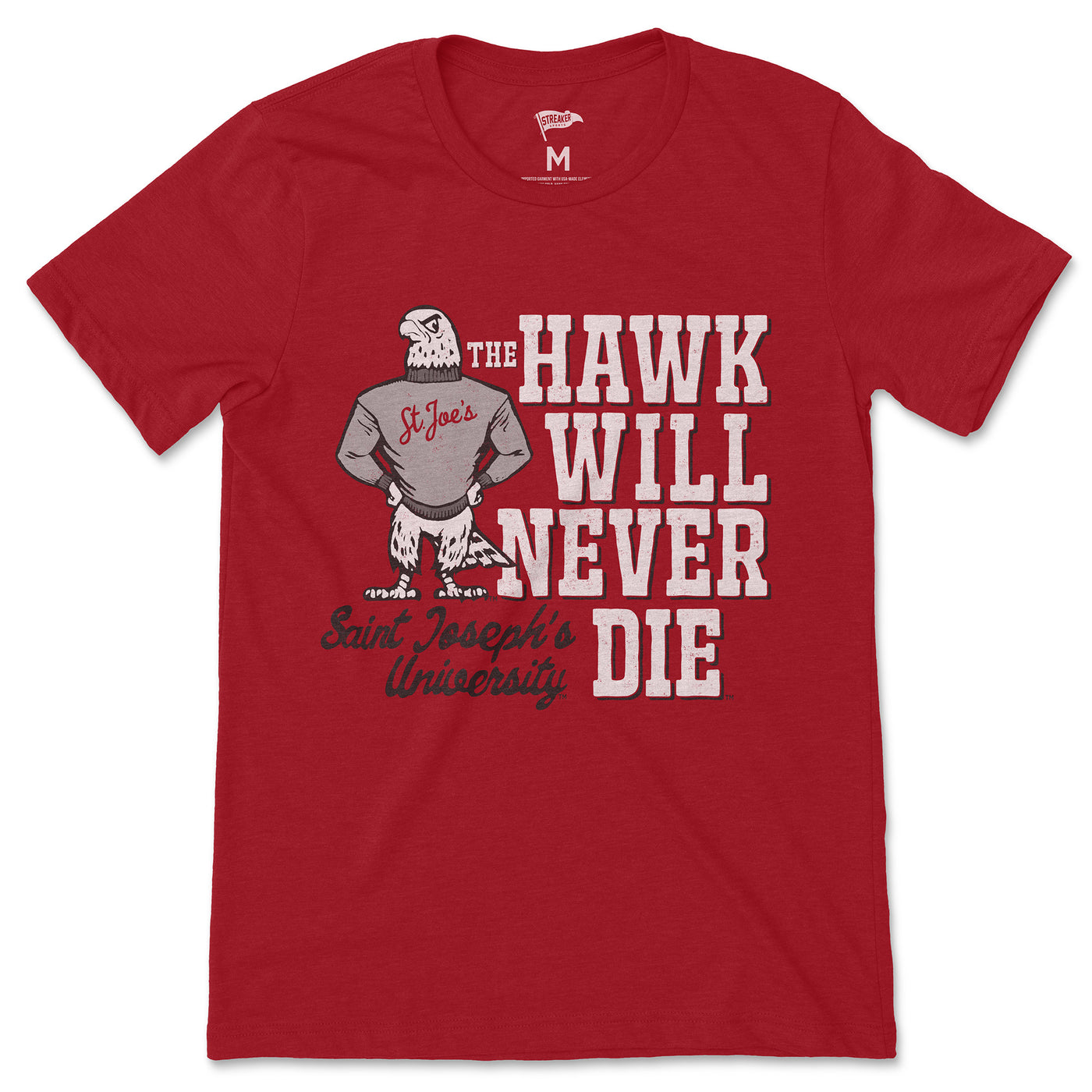 Saint Joseph's Vintage The Hawk Will Never Die Tee