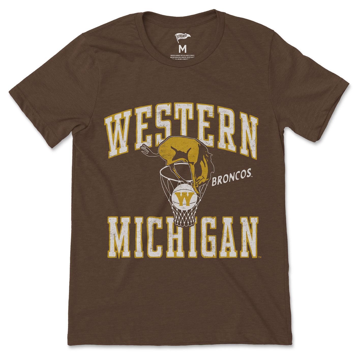 Western Michigan Vintage Basketball Tee