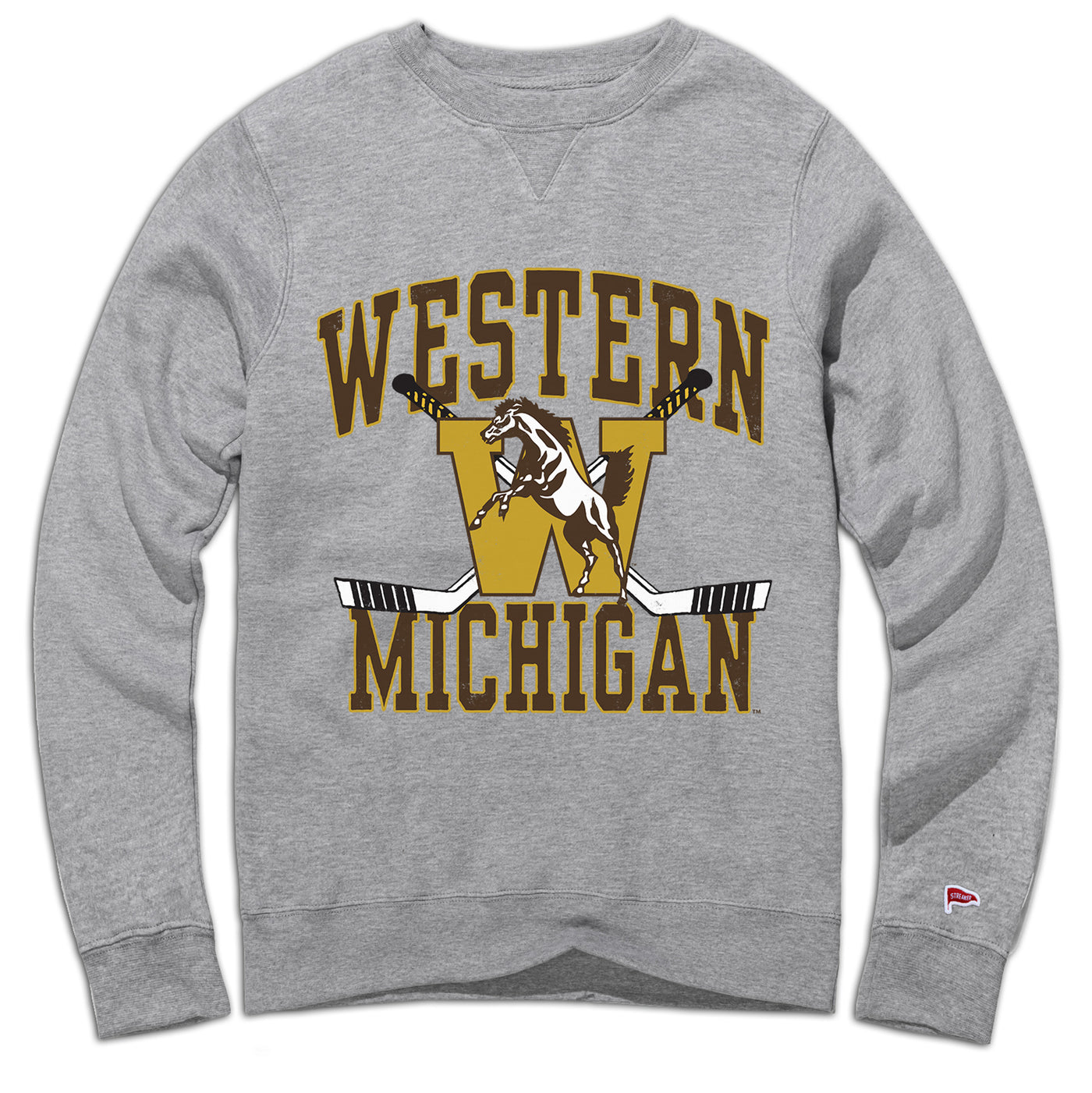 Western Michigan Vintage Hockey Crewneck Sweatshirt