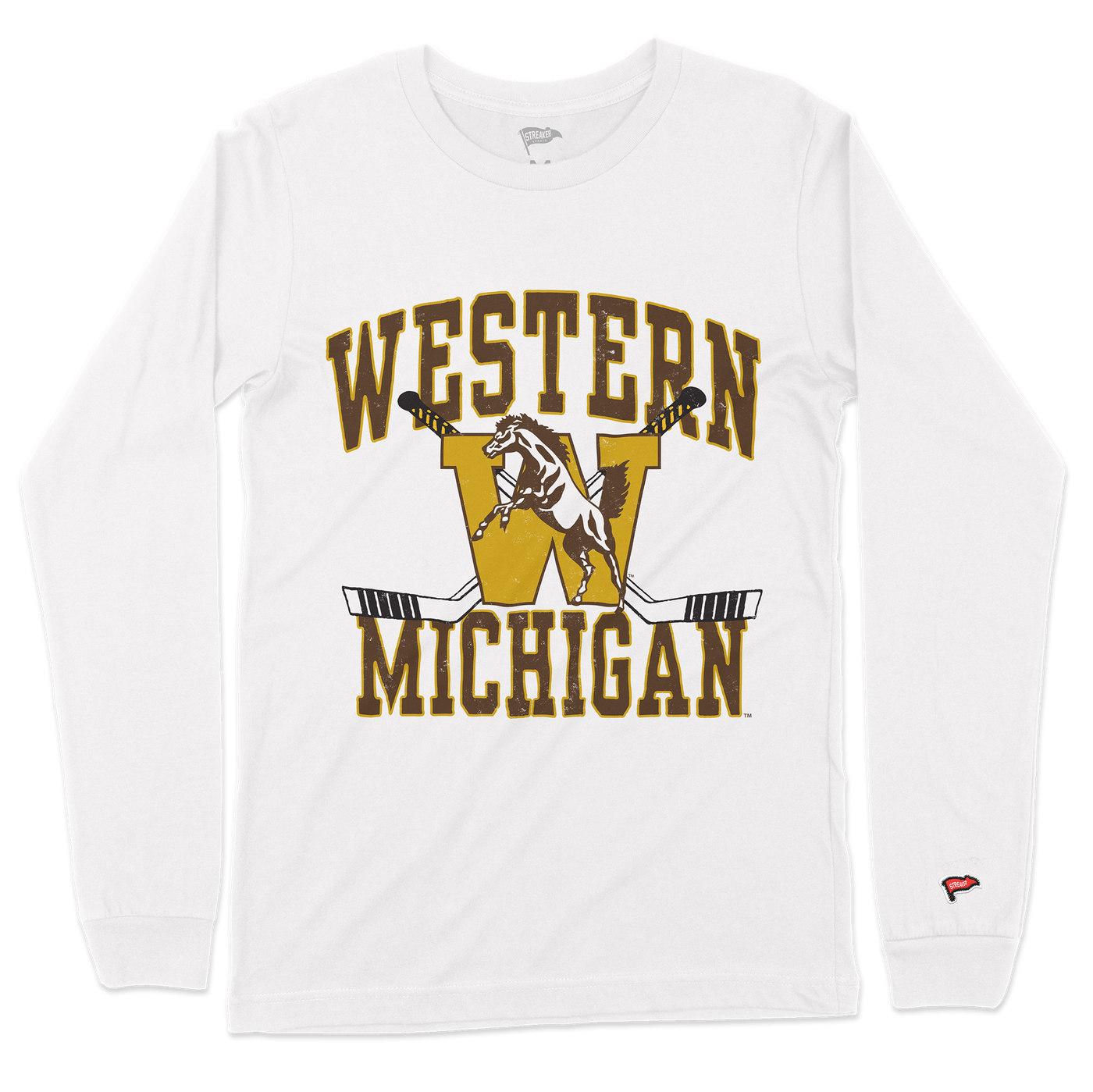 Western Michigan Vintage Hockey Long Sleeve